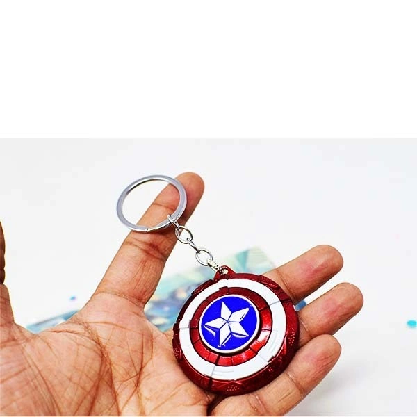 Red Shield Hero Keychain Rotating Metal
