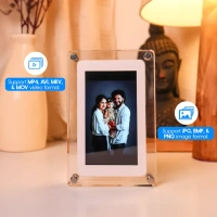 Digital Photo Frame with Video & Music Playback | 8GB Memory, HD Display, USB, Rotating Screen | 7" Live Picture Frame with Sound | Acrylic Frame – Gift for Home Decor,Bedroom & Wedding
