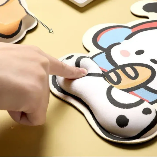 Cute Cartoon Mouse Pad with Wrist Support, Ergonomic Memory Foam Mouse Mat for Kids & Adults, Comfortable Wrist Rest Mousepad for Laptop, Office, Gaming & Study Desk (1 Pc)