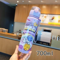 Water Bottle BPA-Free Leakproof Unbreakable PET Bottle with Dual Lid for School, Office, Kitchen & Travel - Freezer & Fridge Safe Reusable Bottle for Daily Use (Green, 700, Milliliters)