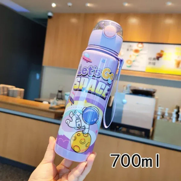 Water Bottle BPA-Free Leakproof Unbreakable PET Bottle with Dual Lid for School, Office, Kitchen & Travel - Freezer & Fridge Safe Reusable Bottle for Daily Use (Green, 700, Milliliters)