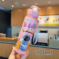 Water Bottle BPA-Free Leakproof Unbreakable PET Bottle with Dual Lid for School, Office, Kitchen & Travel - Freezer & Fridge Safe Reusable Bottle for Daily Use (Green, 700, Milliliters)