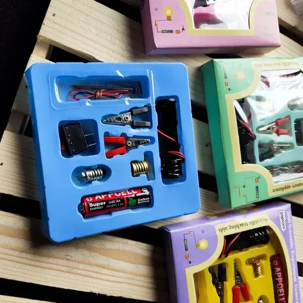SP Electron Science School Projects Experiment Kits Fan Light Bulb and Motor Electric Circuit Physics Practice Science Learning Skills Teaching Materials (Set of 10)