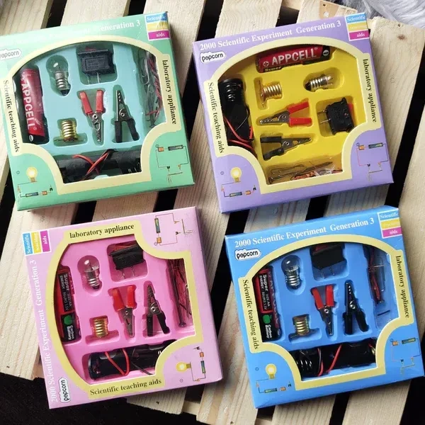 SP Electron Science School Projects Experiment Kits Fan Light Bulb and Motor Electric Circuit Physics Practice Science Learning Skills Teaching Materials (Set of 10)