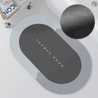 Super Absorbent Floor Mat Soft Carpet Non-Slip Bathing Room Rug Door Mat 40x60cm - ROUND