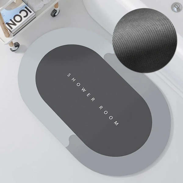 Super Absorbent Floor Mat Soft Carpet Non-Slip Bathing Room Rug Door Mat 40x60cm - ROUND