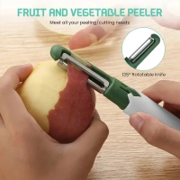 2-in-1 Folding Ceramic Fruit Knife with Sawtooth Peeler for Slicing and Peeling