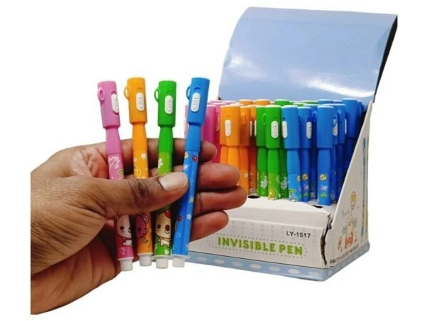  Invisible Magic Pen For Kids With Uv Light Invisible Ink Magic Pen - Birthday Return Gifts For Kids - Multicolour