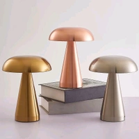 Mushroom Shape Portable LED Table Lamp 3-Colour Changing USB Rechargeable Metal Night Light Lamp | for Bedroom, Bedside, Living Room, Home Decoration, Restaurant Bar