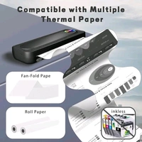 Portable Thermal Wireless Printers for Travel, Inkless Bluetooth Printer Support for 8.5"x11" US Letter & A4 Thermal Paper Compatible with iOS, Android & Laptop for Tattoo,Office
