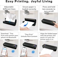 Portable Thermal Wireless Printers for Travel, Inkless Bluetooth Printer Support for 8.5"x11" US Letter & A4 Thermal Paper Compatible with iOS, Android & Laptop for Tattoo,Office
