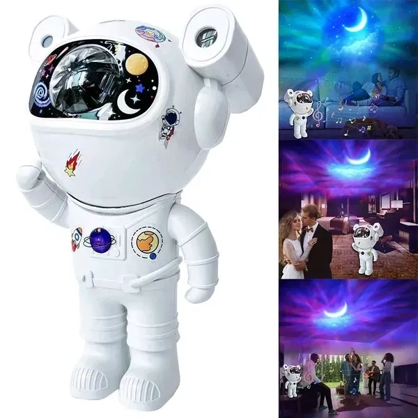 Astronaut Starry Projector Night Light with Bluetooth Speaker – Galaxy Lamp with Remote & Timer for Bedroom & Home Decor
