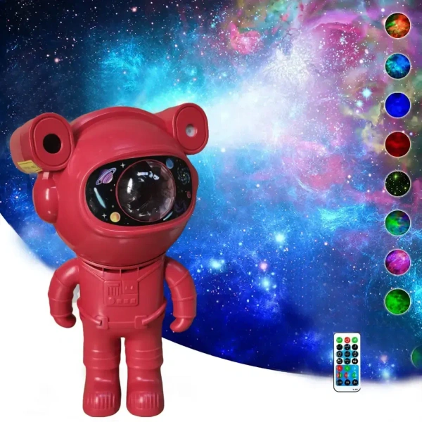 Astronaut Starry Projector Night Light with Bluetooth Speaker – Galaxy Lamp with Remote & Timer for Bedroom & Home Decor