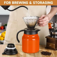 Teapot with Steel Infuser 1000ml, Carafe with Steel Teapot with Handle, Vacuum Insulated Thermosteel, BPA-Free, Keeps Beverages Hot or Cold (