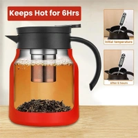 Teapot with Steel Infuser 1000ml, Carafe with Steel Teapot with Handle, Vacuum Insulated Thermosteel, BPA-Free, Keeps Beverages Hot or Cold (