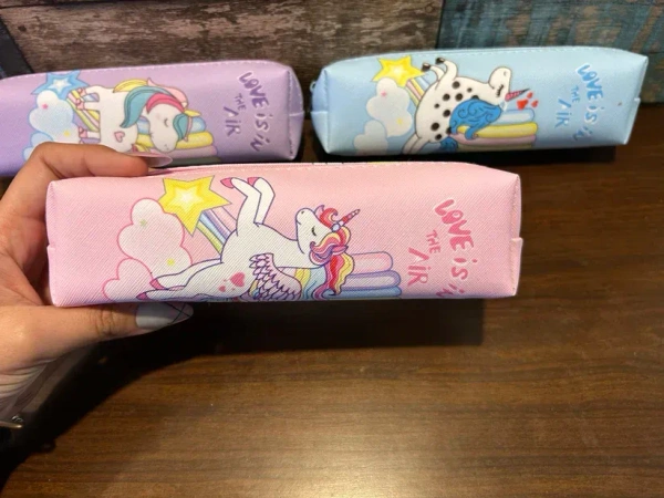 Unicorn Pencil Pouch Soft Shine Cute Pencil Case Geometry Box for Girls Storage Bag Travel Pouch School Stationery