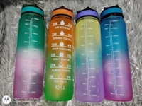 Motivational water bottle Sports Water Bottle With Straw,1000ml Leak Proof Drink Bottles with Motivational Time Marker, Non-Toxic & BPA Free, Ideal for School, Gym bottle