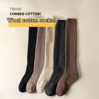 Women Knit Thigh-High Over the Knee Socks Winter Warm Long Pile Wool Stockings