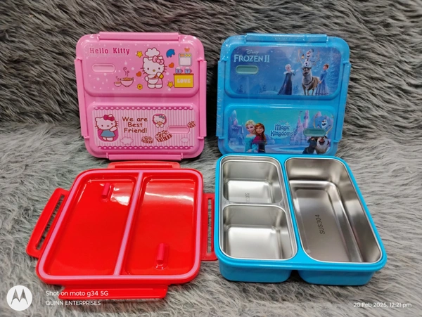 559 Steel Lnch Box 3 compartment SUS304