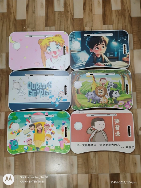 Multi-Purpose Print Laptop Table with Dock Stand, Study Table, Bed Table, Foldable and Portable Table