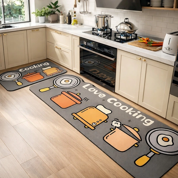 Anti Fatigue Kitchen Mat Cushioned 2 Pieces Kitchen Rugs Non Slip Waterproof Kitchen Floor Mats Kitchen Accessories Comfort Memory Foam Kitchen Mats for Floor Laundry Room
