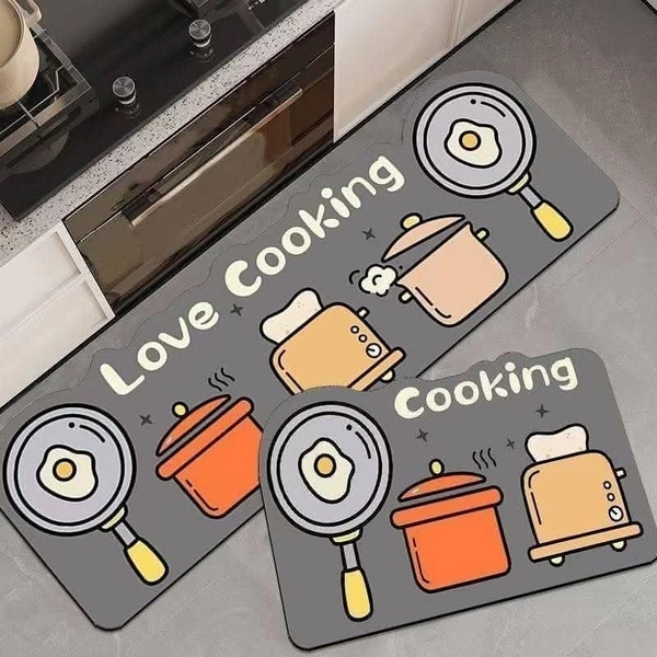 Anti Fatigue Kitchen Mat Cushioned 2 Pieces Kitchen Rugs Non Slip Waterproof Kitchen Floor Mats Kitchen Accessories Comfort Memory Foam Kitchen Mats for Floor Laundry Room