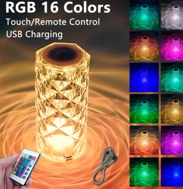 Rose Diamond Touch Lamp