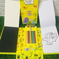 2in1 Multicolor Scratch Book and Colouring Book Gift Set for Kids
