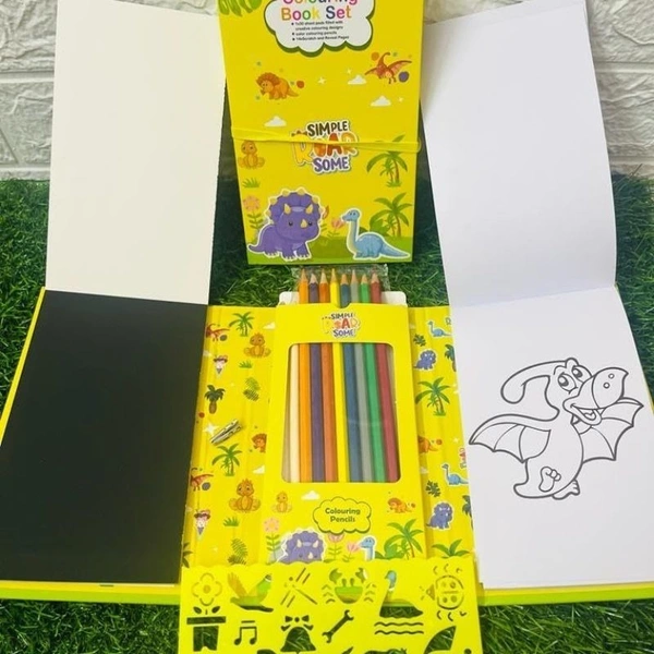 2in1 Multicolor Scratch Book and Colouring Book Gift Set for Kids
