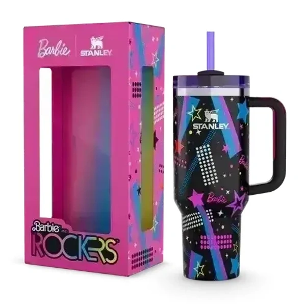 The Barbie x Stanley ’80s Rockers Quencher