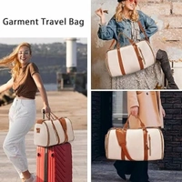 Garment Bag for Travel, Large Polyester Cloth Duffle Bag for Women, Waterproof Garment Bags for Travel with Built-In Shoe Pocket, 3 in 1 Hanging Suitcase Suit Travel Bags, Gifts for Women Includes 1 Strap & 1 Waterproof cosmetic pouch