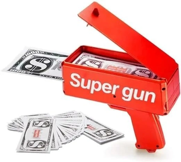 Supreme Gun - Make It Rain Cash Cannon Money Gun for Wedding and Parties with Fake Money (Red)