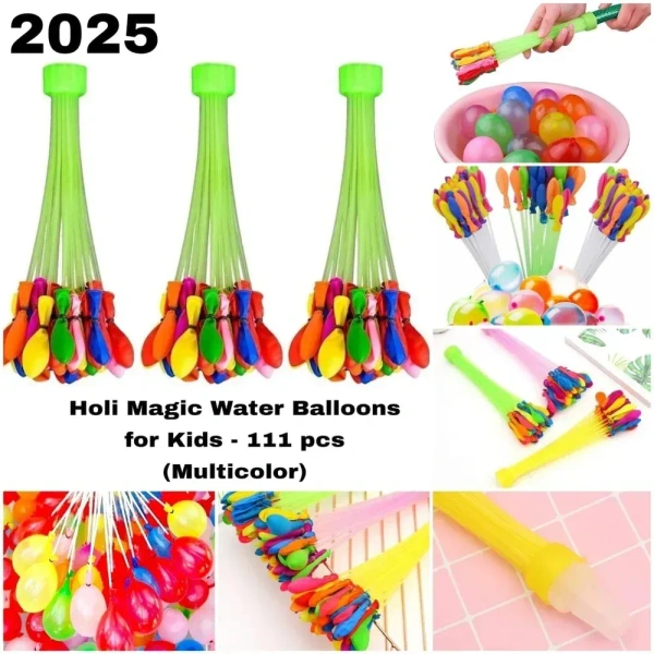 111 in 60 seconds Automatic Fill And Tie Magic Water Balloons For Holi - Multicolour