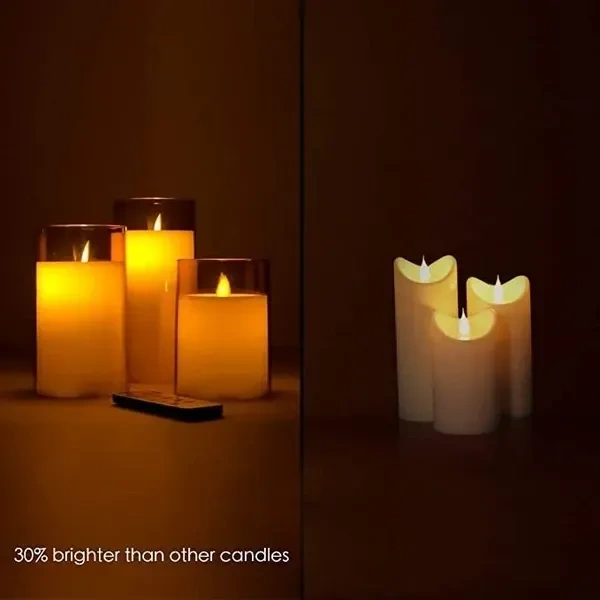 Flameless LED Candles AA Battery Operated 3Pc Set