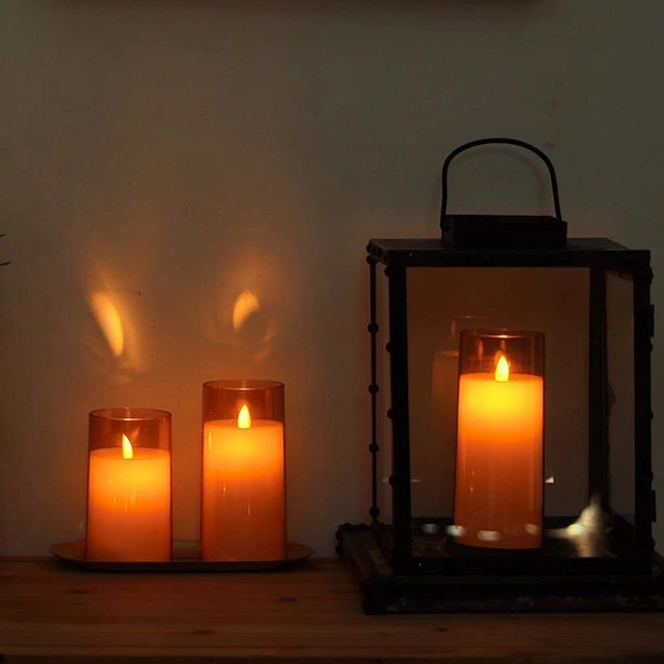 Flameless LED Candles AA Battery Operated 3Pc Set