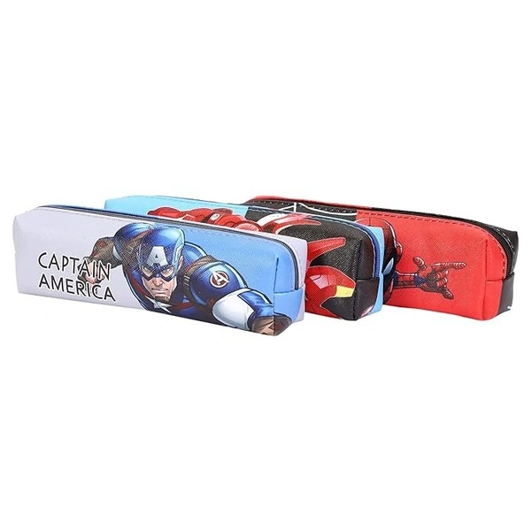 Superhero Action Man Spider Cartoon Printed School Supplies Pencil Case, Multipurpose Pen Pouch