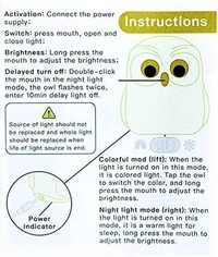 Cute Owl sillicone Night Lamp