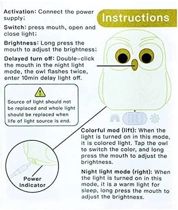 Cute Owl sillicone Night Lamp