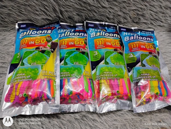111 in 60 seconds Automatic Fill And Tie Magic Water Balloons For Holi - Multicolour