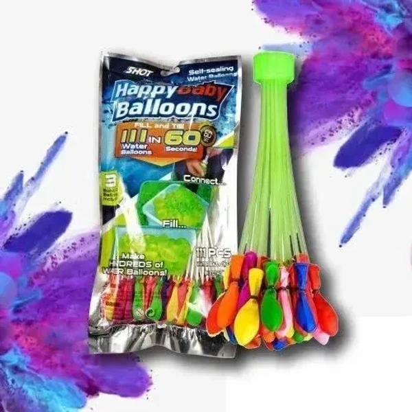 111 in 60 seconds Automatic Fill And Tie Magic Water Balloons For Holi - Multicolour