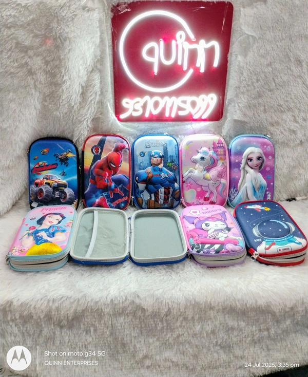 A5 3D Cartoon Print Design Stationery Compass Pencil Box One Side Kids Students School Activities Birthday Party Return Gift 