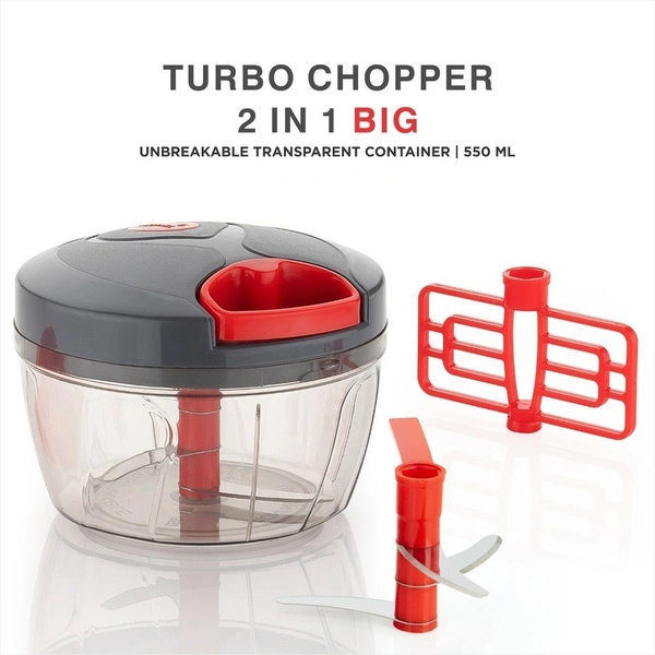 2in1 Plastic Manual Vegetable Chopper for Kitchen, Vegetable Cutter for Kitchen, Onion Cutter, Onion Chopper (Multi Colour) (450 ml)