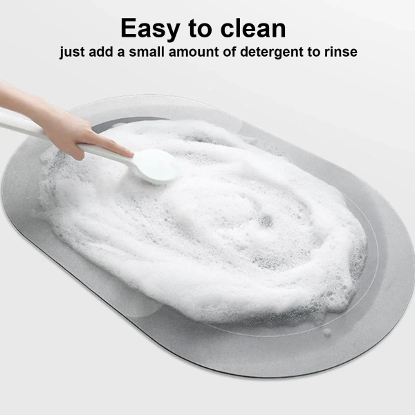 Super Absorbent Floor Mat Soft Carpet Non-Slip Bathing Room Rug Door Mat 40x60cm - ROUND