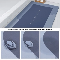 Super Absorbent Floor Mat Soft Carpet Non-Slip Bathing Room Rug Door Mat 40x60cm - ROUND