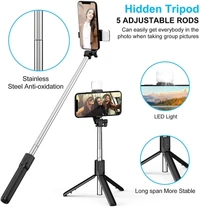   R1 Selfie Stick with LED Fill Light Tripod 