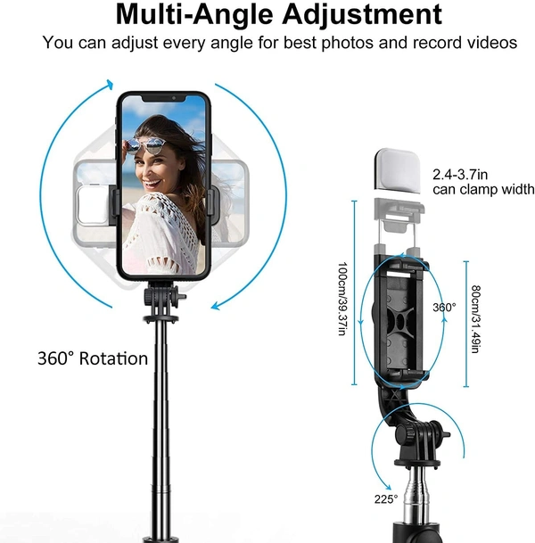   R1 Selfie Stick with LED Fill Light Tripod 