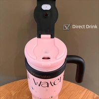 Vacuum Cup, 550ML Saniro Insulated Cup, Winter With Handle Lid Straw 304 Stainless Steel Thermal Bottle for Student