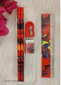 Cartoon Character Red Stationery Gift Pack for Kids for Birthday Return Gifts Theme Party