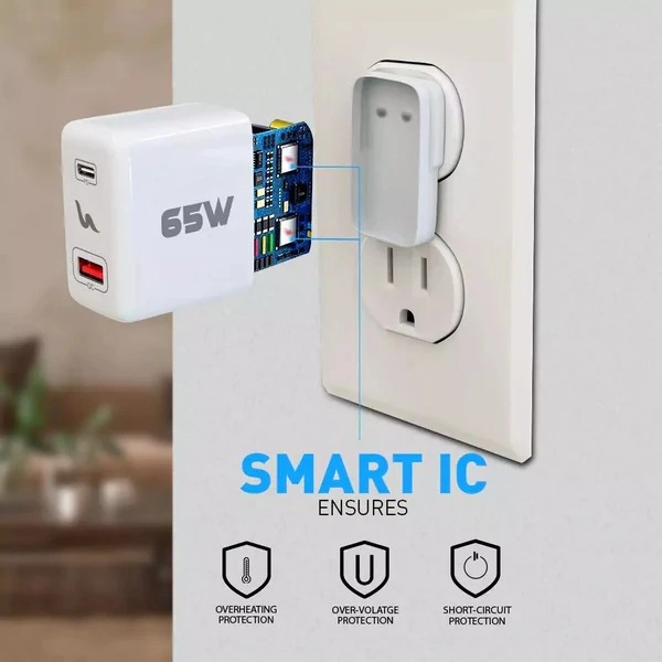 Maharaja Series CH-008 65W PD Charger With Type-C Cable - White