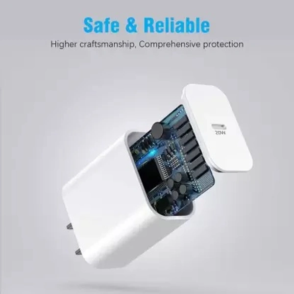 iphone Mobile Charger with Detachable Cable  (White, Cable Included)